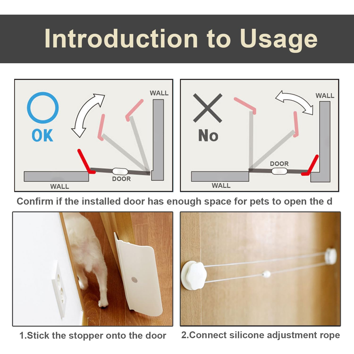 Automatic Door Opener for Dogs Cats Pet, Pet Door Strap Latch for the Door Automatic Closing & Opening - Image 4