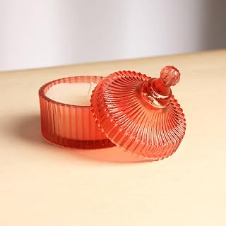 CHARMMA Artisanal Orange Scented Soy Wax Candle in Unique Handmade Mouth-Blown Glass Vessel – Long-Lasting Clean Burn with Mood-Enhancing Fragrance, Soft Pastel Hue for Elegant Home Decor, Orange