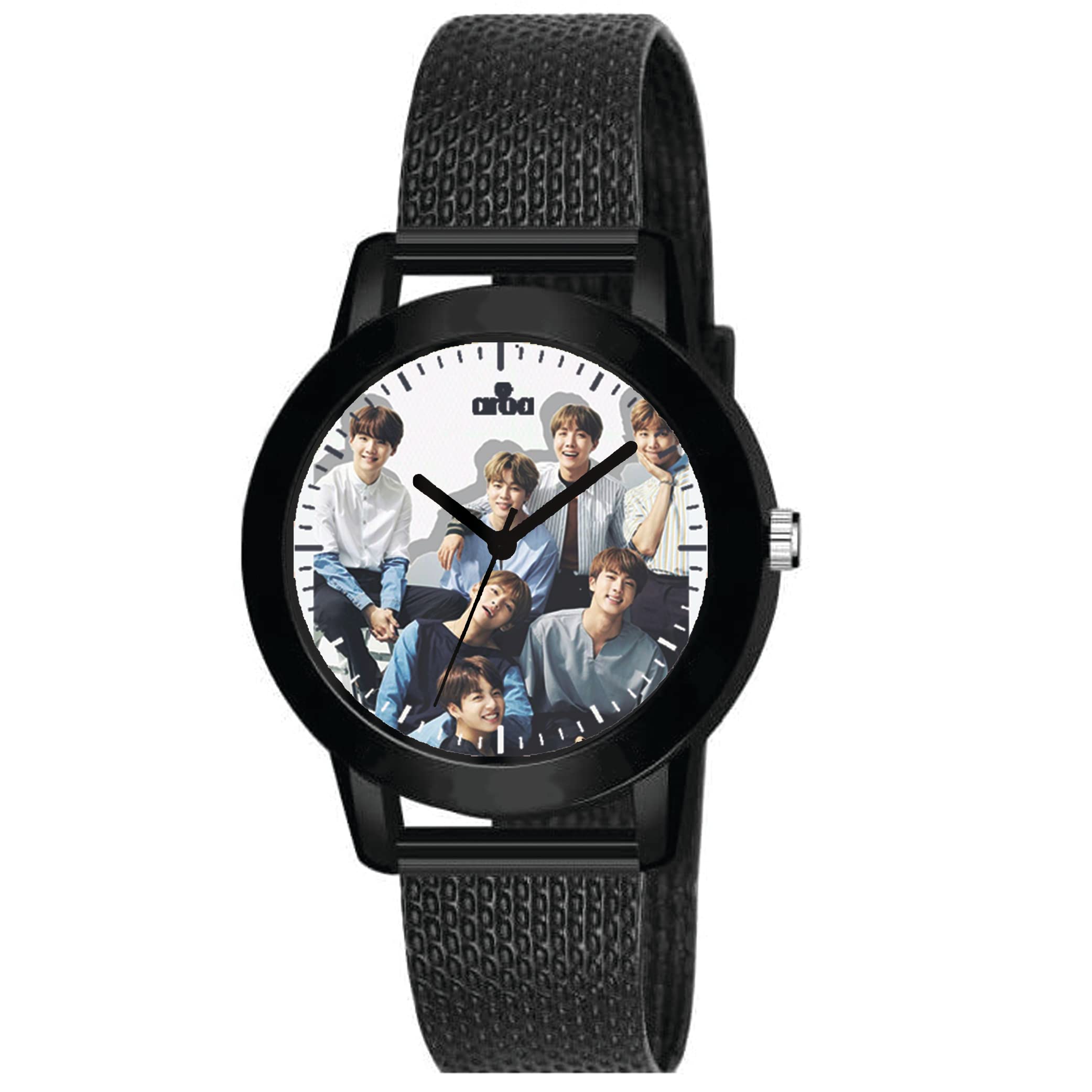 AROA Watch for Womens with Nice BTS Group Model :569 in Black Metal Type Rubber Analog Watch White Dial for Women Stylish Watch for Girls (B0C5M5ZZFJ) Amazon Price History, Amazon Price Tracker