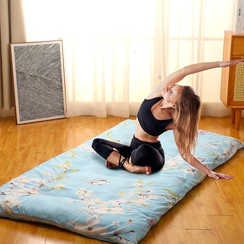 Miniatura 3 de Preboun Funda de colchón de futón con cremallera, 84 x 5880 x 39 pulgadas, cojín japonés para suelo, tatami, tailandés, coreano, para dormir