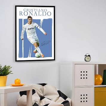 Ronaldo Poster, Famous Soccer Player Posters, Cristiano Ronaldo Goat Posters For Boys Bedroom, Portuguese Soccer Wall Art, Gift for Fan Football, Cristiano Ronaldo Wall Art, Living Room Sport Room Gift for Fan Football, Siuuuu Celebration- 12x18 Inches