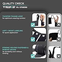 Vista 3 de PULLUP & DIP Muñequeras, soporte profesional de muñeca para levantamiento de pesas, calistenia, culturismo y entrenamiento de fuerza, estabilización