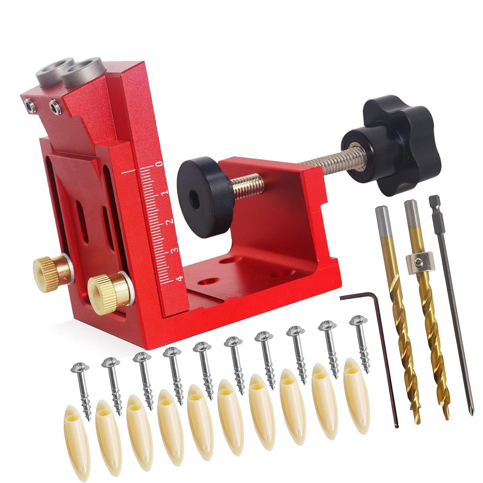 Hdoytxxm Red Of 3 High Accuracy Metal Woodworking Hit Tools For Accurate Drilling In And Professional Undertakings Highlighting Permanent Construction Furniture Crafting