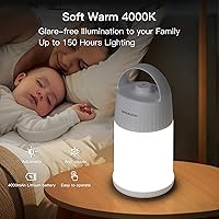 Vista 3 de Upgraded Motion Sensor Night Light with 4 Adjustable Brightness Levels,Portable Rechargeable LED Lamp with PIR Motion Detection, 4000mAh Battery
