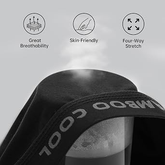 BAMBOO COOL Men's Ultra Breathable Underwear,No Riding Up Boxer Briefs with ComfortFlexible Waistband,Multipack