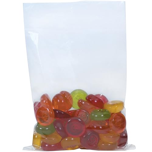 Aviditi Bolsas de polietileno de plástico transparente con parte superior abierta y plana de 6 x 12 pulgadas para recuerdos de fiesta, regalos,