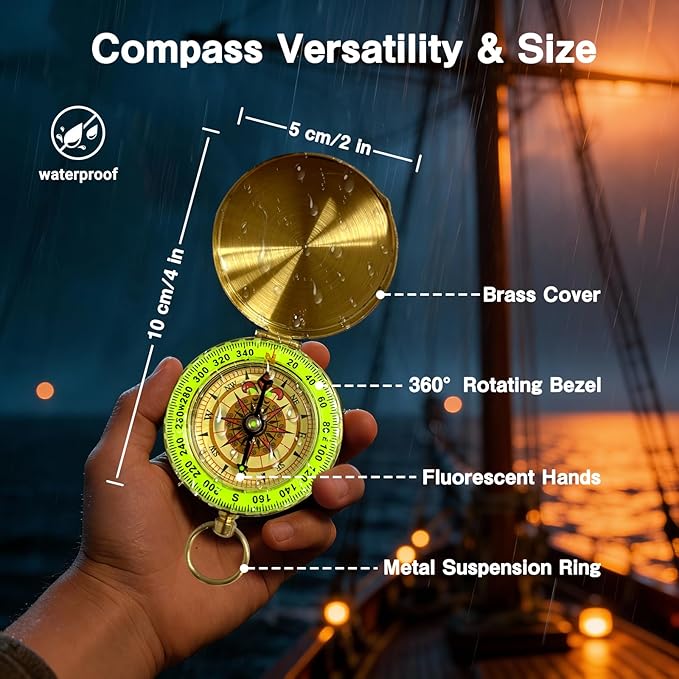 Telescopio Pirata Retro Portátil 25x30 con Brújula y Mapa del Tesoro miniatura 3