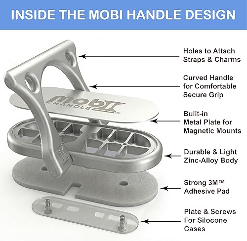 Miniatura 4 de Soporte de anillo para teléfono con mango de 3 dedos, cómodo y delgado, de metal duradero, ideal para soportes magnéticos de auto 4 en 1