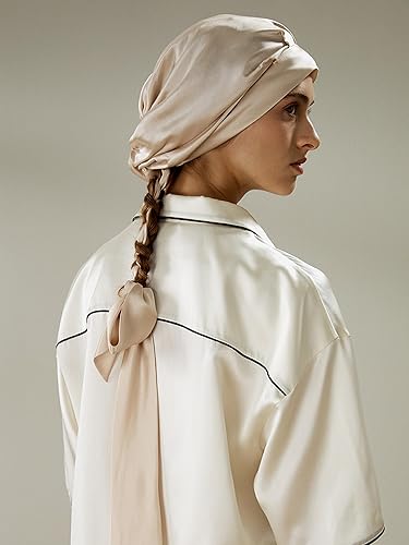 Miniatura 9 de LilySilk Gorro de seda de morera 100% de 0.86 pulgadas para mujer, gorro de seda para dormir y cuidado del cabello, envoltura elástica para el