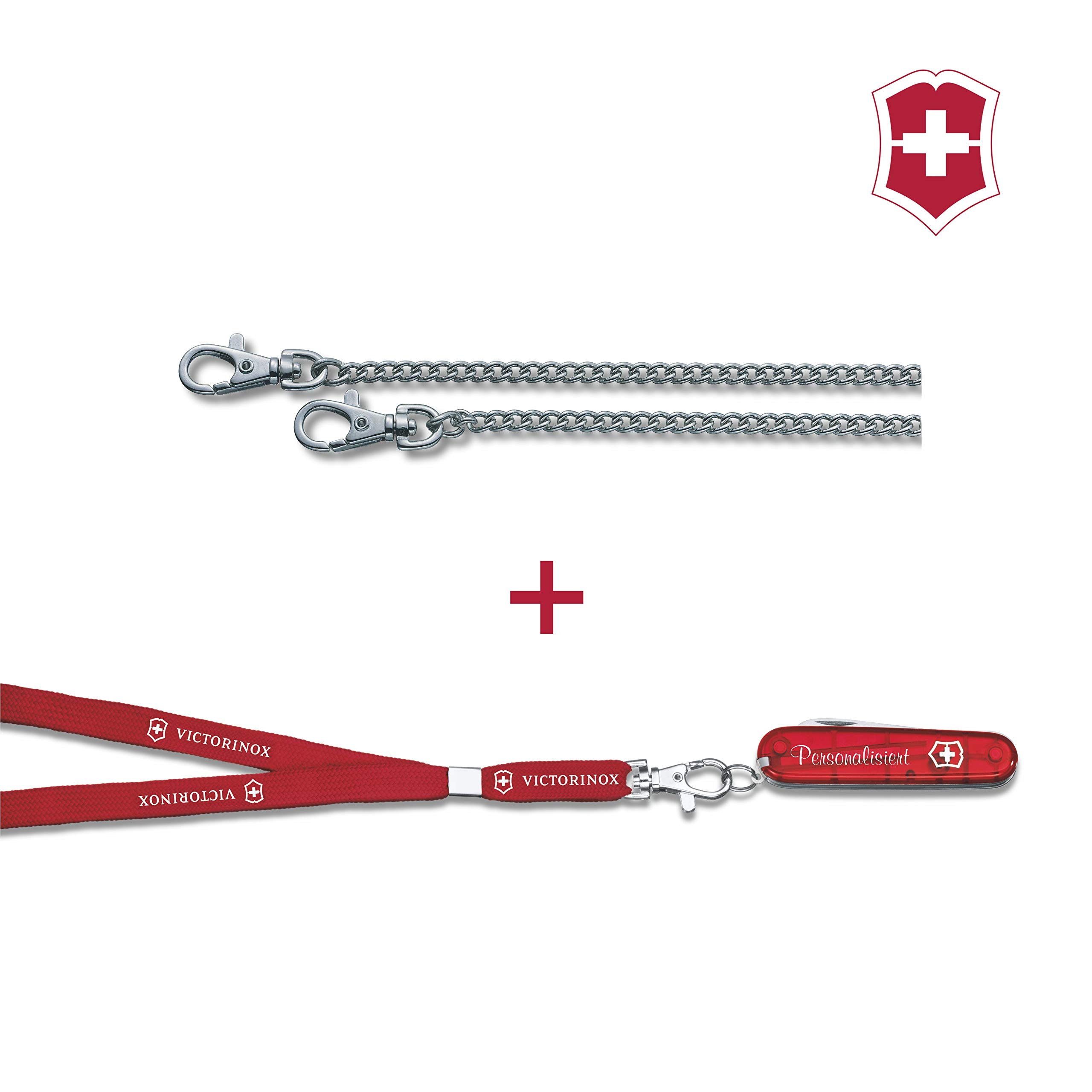 MY FIRST VICTORINOX Couteau de poche suisse pour enfants, couteau de poche personnalisé avec 9 fonctions, gravure du nom selon vos souhaits, cadeau pour enfants pour anniversaire (rouge transparent)