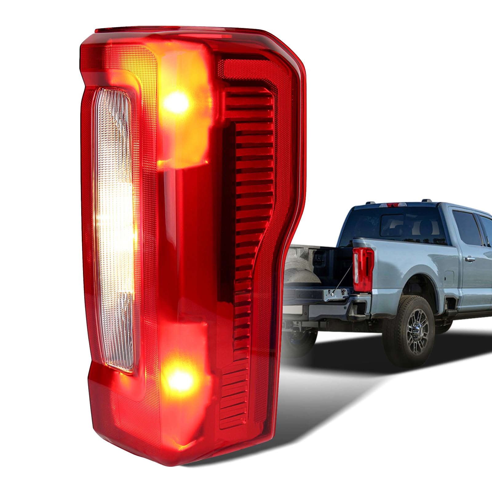 Tail Lights Compatible with 2023 2024 2025 Ford F250/ F350/ F450 Super Duty XL XLT Taillights Rear Tail Light Assembly PC3Z13404D (Halogen NO Blindspot Right Passenger Side)