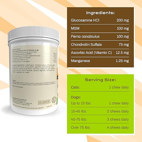 Miniatura 4 de Pet Naturals  Hip  Joint PRO  Suplemento de articulaciones para perros con glucosamina y mejillón de labios verdes  Sin ingredientes artificiales