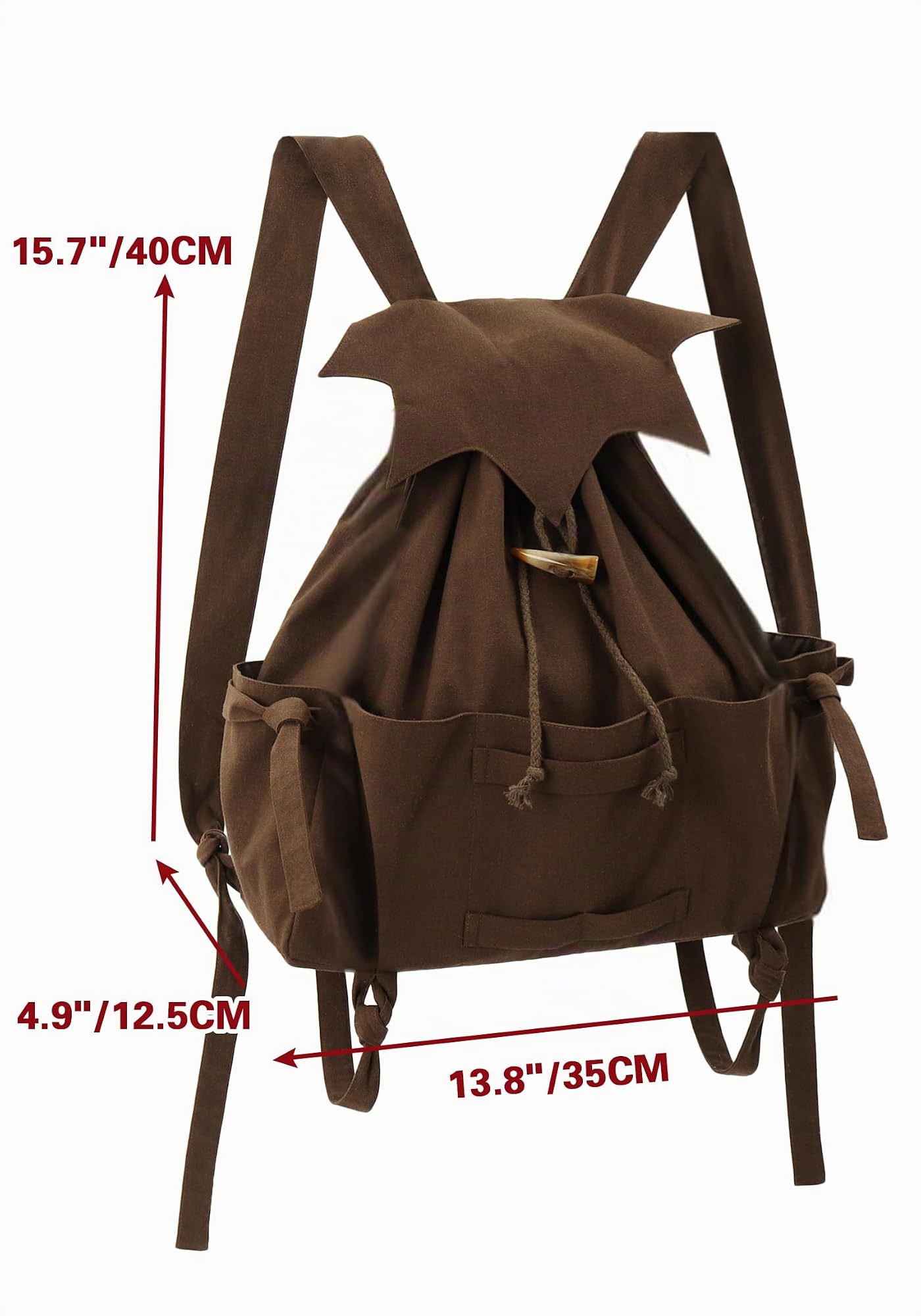 KUOIN Vinatge LARP Mittelalterlicher Rucksack mit Kordelzug, für Camping, Renaissance