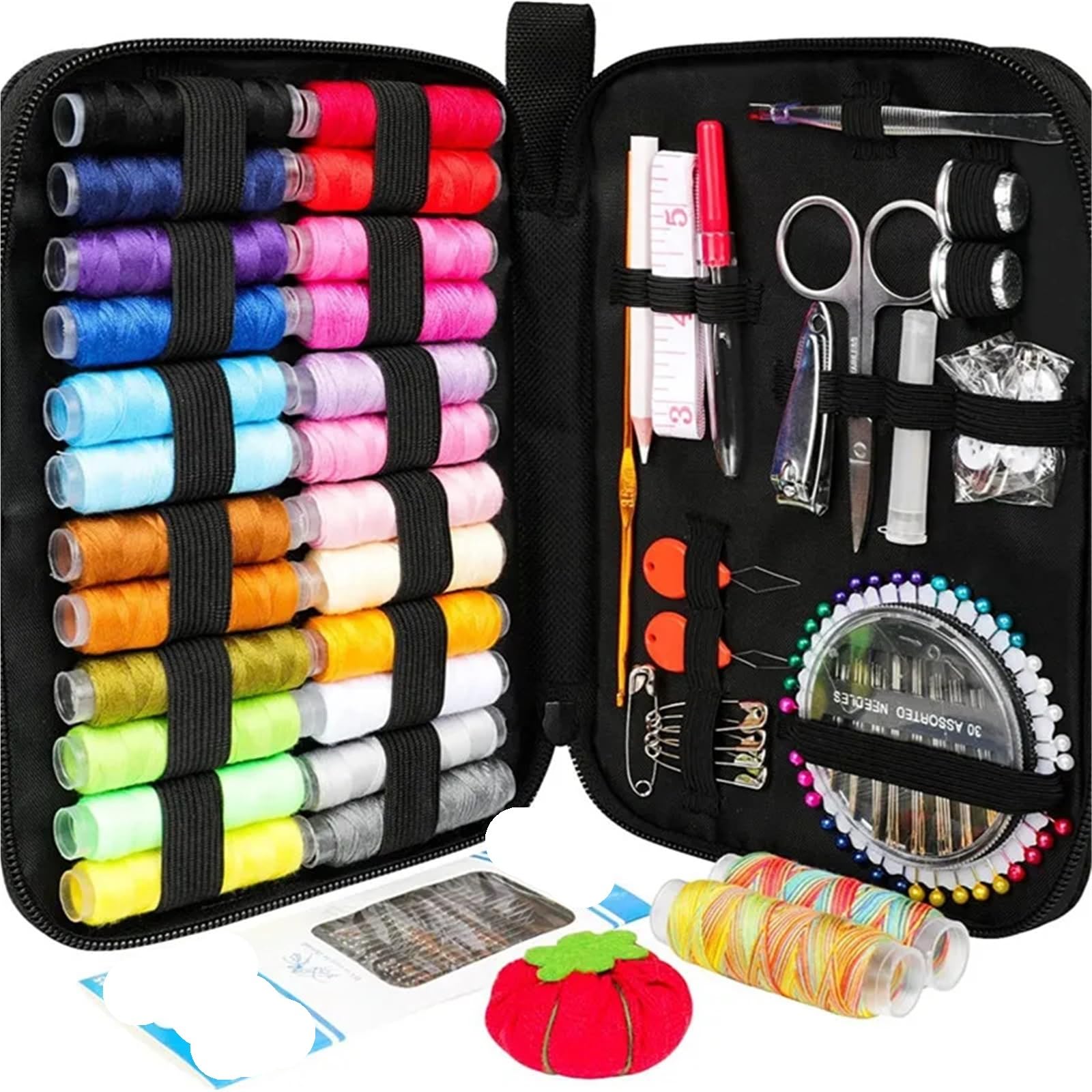 Set Cucito da Viaggio Completo 1 set di kit da cucito, scatola multifunzione, for trapuntatura a mano, filo ricamo, accessori for cucire, strumenti for(133Pcs)