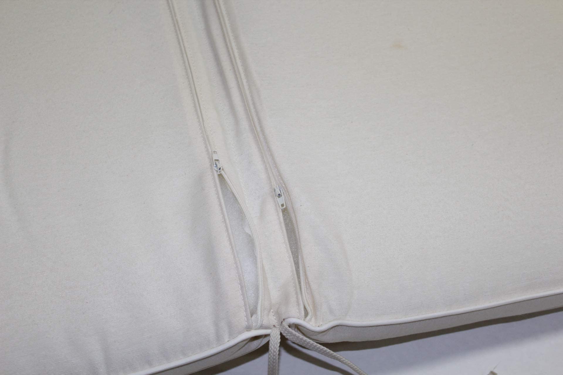 GHIOCUSCINI | Cuscino da Esterno per Dondolo da Giardino, Colore Ecru con Tettuccio, Tessuto Cotone/Poliestere, Sfoderabile, 135 cm, Spessore 6 cm, Made in Italy