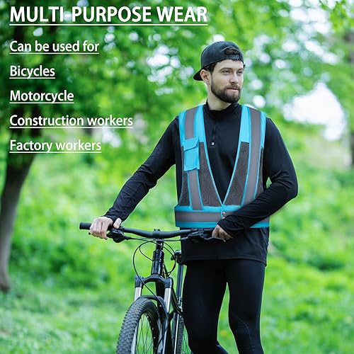 Miniatura 10 de UNATOM Chaleco de seguridad de alta visibilidad con tiras reflectantes cumple con el estándar ANSIISEA