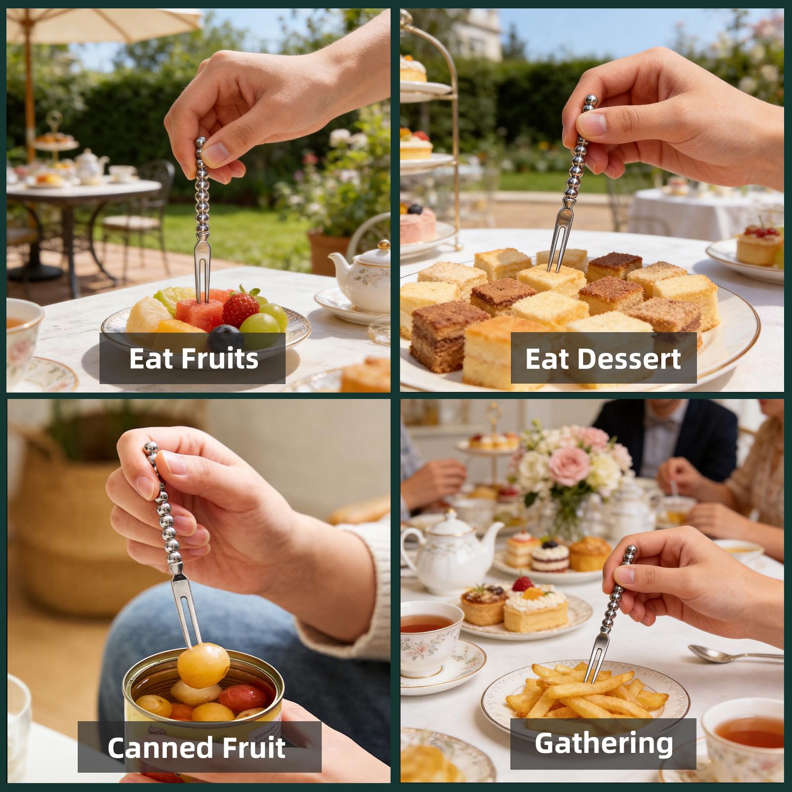 Mini Dessert Forks 120 Count Silver Plated Forks, Mini Fruit Forks 4.2 Inch — Amazon image 5
