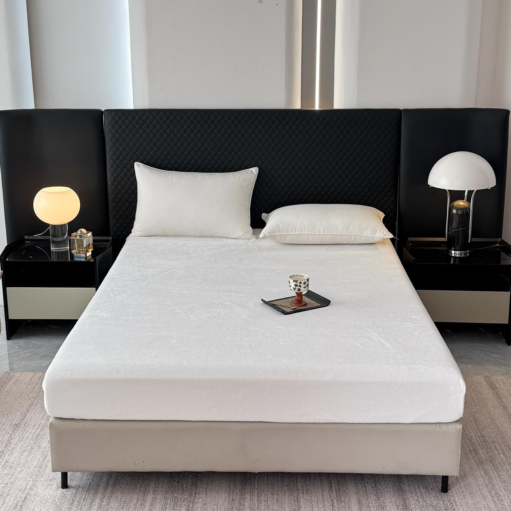 Fitted Sheet, Absorbent and Quick-Drying Sheet, For Spring, Autumn and Winter, Warm, Soft, Milk Velvet, Suitable for Mattresses of 1.2 - 9.8 inches (3 - 25 cm), Bed Cover, Mattress Cover, Easy to Put
