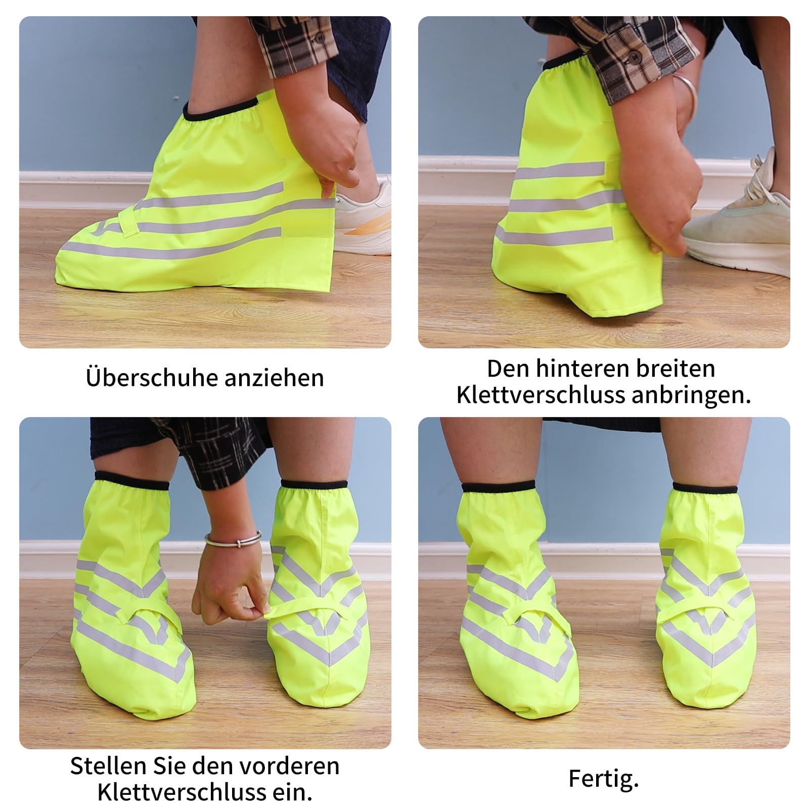 Copriscarpe impermeabili da bicicletta, unisex, impermeabili, copriscarpe da pioggia, per ciclisti con riflettori, copriscarpe da bicicletta e pioggia