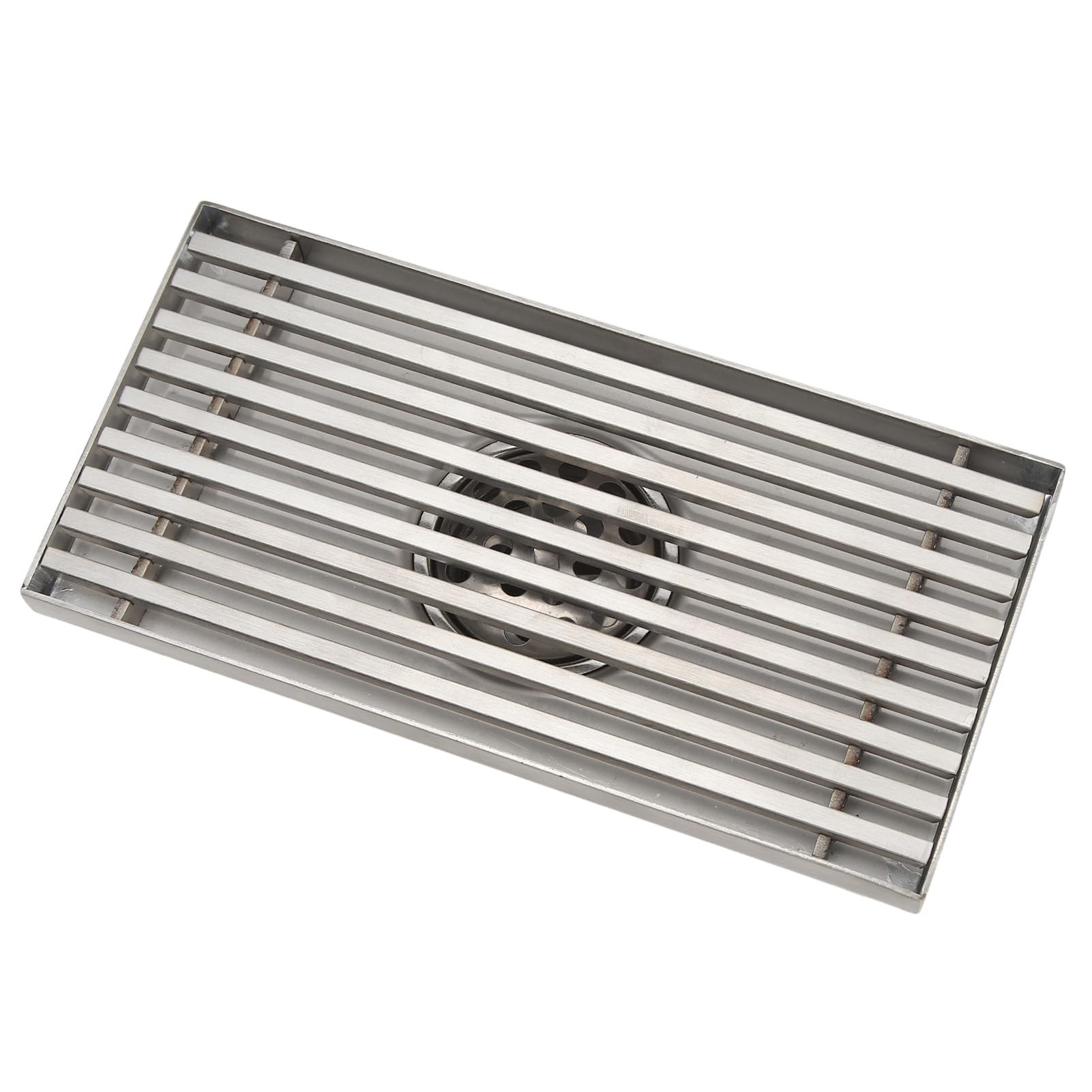 Scarico per Doccia Lineare Rettangolare in Acciaio Inossidabile 304, Scarico per Doccia a Grande Spostamento, unità di Drenaggio per Tubi da 50 Mm con Griglia, 10x20 Cm (medio)