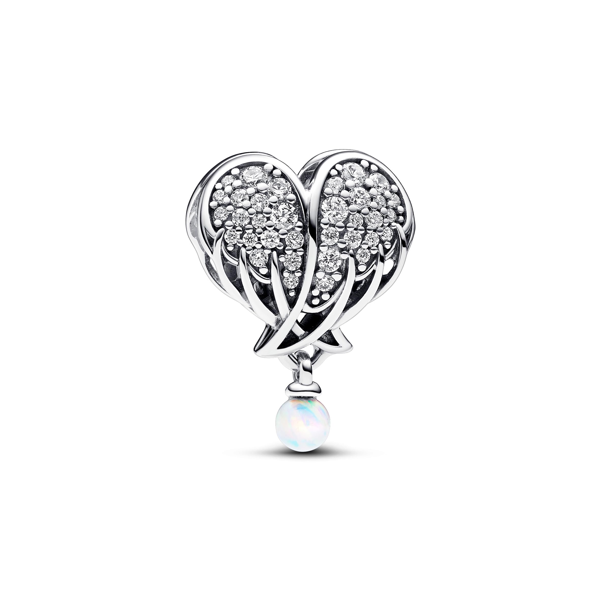 Moments Heart angel wing sterling silver charms