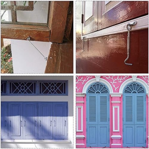 Miniatura 4 de uxcell Gancho giratorio de puerta de puerta de 2 pulgadas, para puerta de ventana de madera con tornillos de montaje, 4 unidades