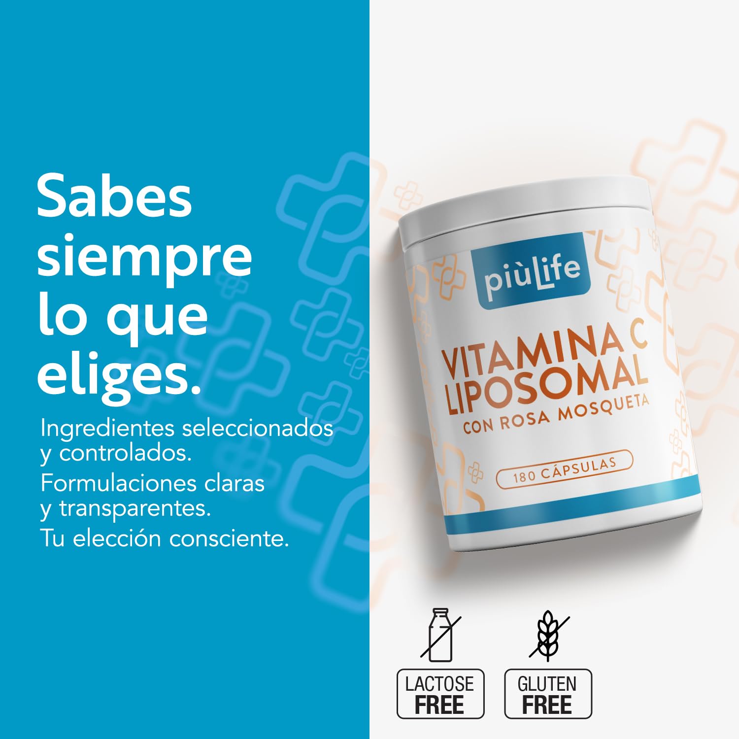 Vitamina C Liposomal 1000mg Con Rosa Mosqueta PiùLife, 360 Cápsulas | 6 Meses De Suministro, Suplemento Para Reforzar El Sistema Inmunológico, Energía, Alta Absorción Y Tolerancia
