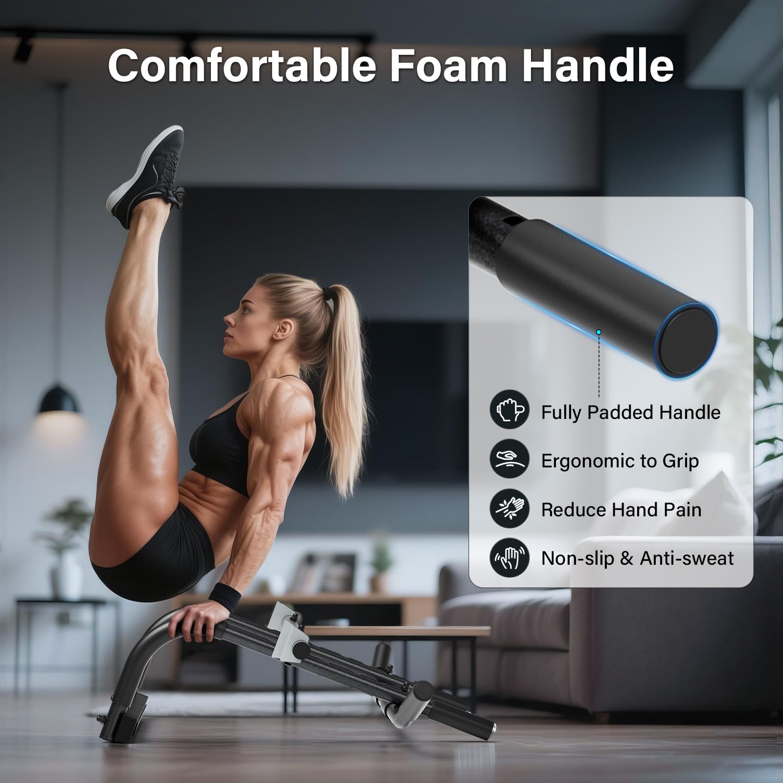 Klimmzugstange Türrahmen, Pull Up Bar ohne Schrauben mit 200kg Belastbarkeit, Türreck für Home Training, Multifunktions-Klimmzugstange für Zuhause, Schwarz