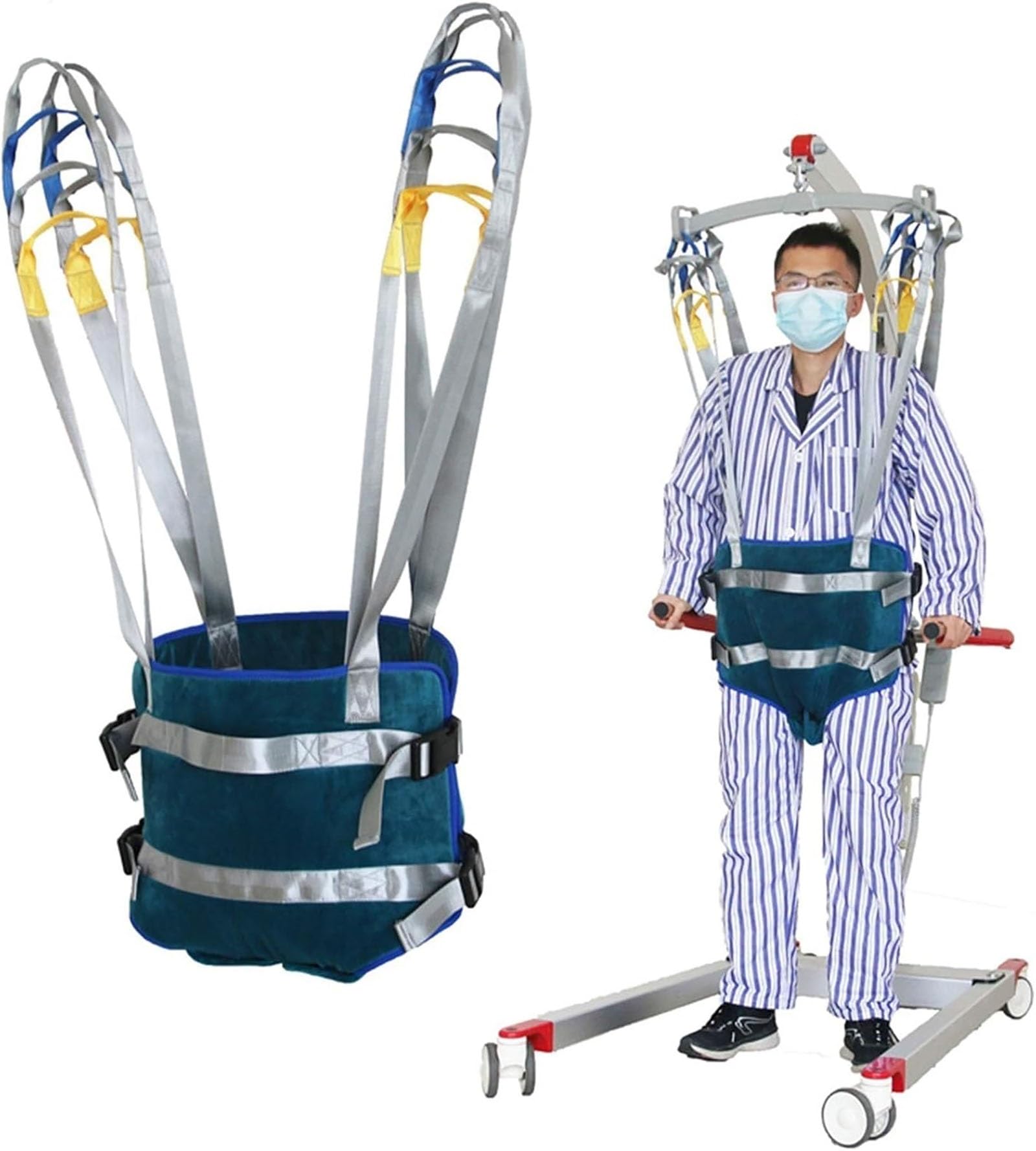 Arnés para traslados, Cinturón de transferencia de cuerpo completo para pierna muslo brazo lumbar entrenador de alivio con acolchado, caminar de pie ayudas para ancianos y discapacitados, capacidad de