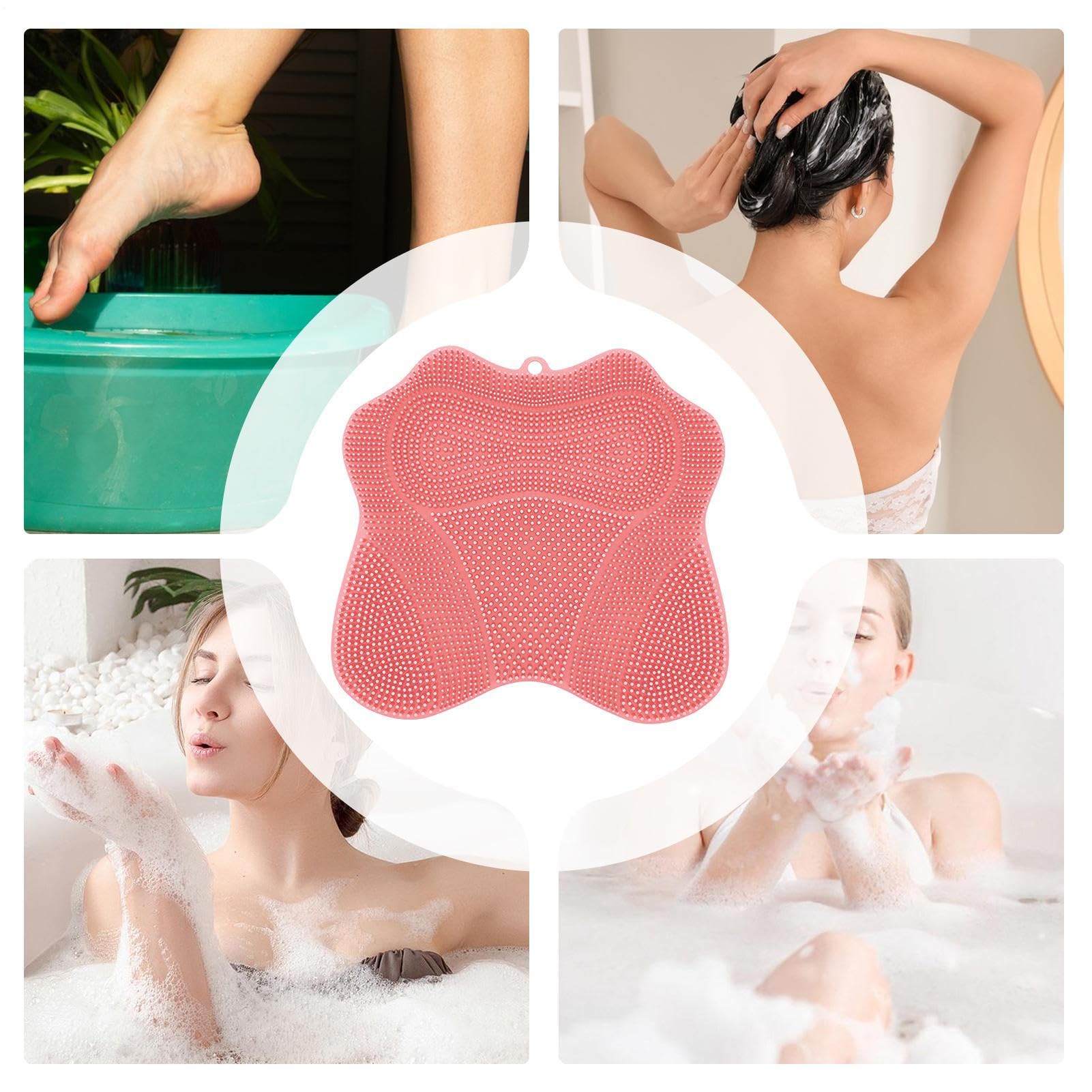 Podkładka pod prysznic do stóp - silikonowa mata peelingowa do stóp z antypoślizgowymi przyssawkami, podkładka zdrowotna i gospodarstwa domowego do pedicure po treningu, do domu, spa, podróży, wanny