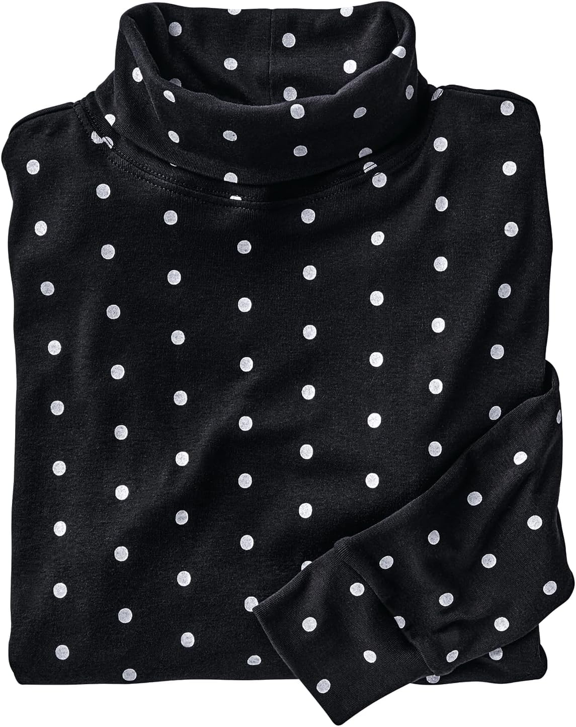 AmeriMark Printed Turtleneck Top- Women's Long Sleeve Cotton/Polyester Knit Pullover Shirt