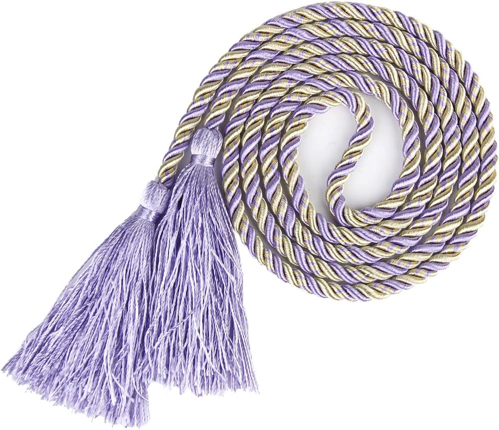 1 Pair Tassel Rope Curtain Tiebacks Tie Backs Living Bed Room Light Purple + Golden