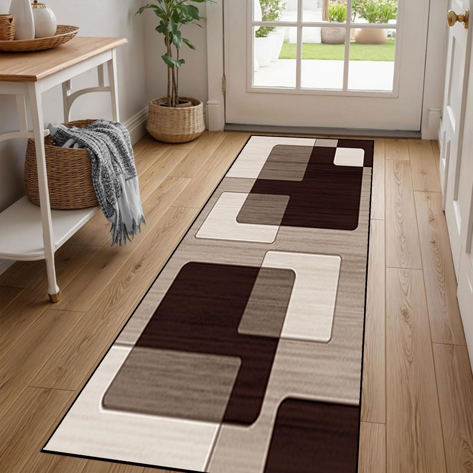 Tapis de cuisine moderne 105 x 300 cm lavable et résistant