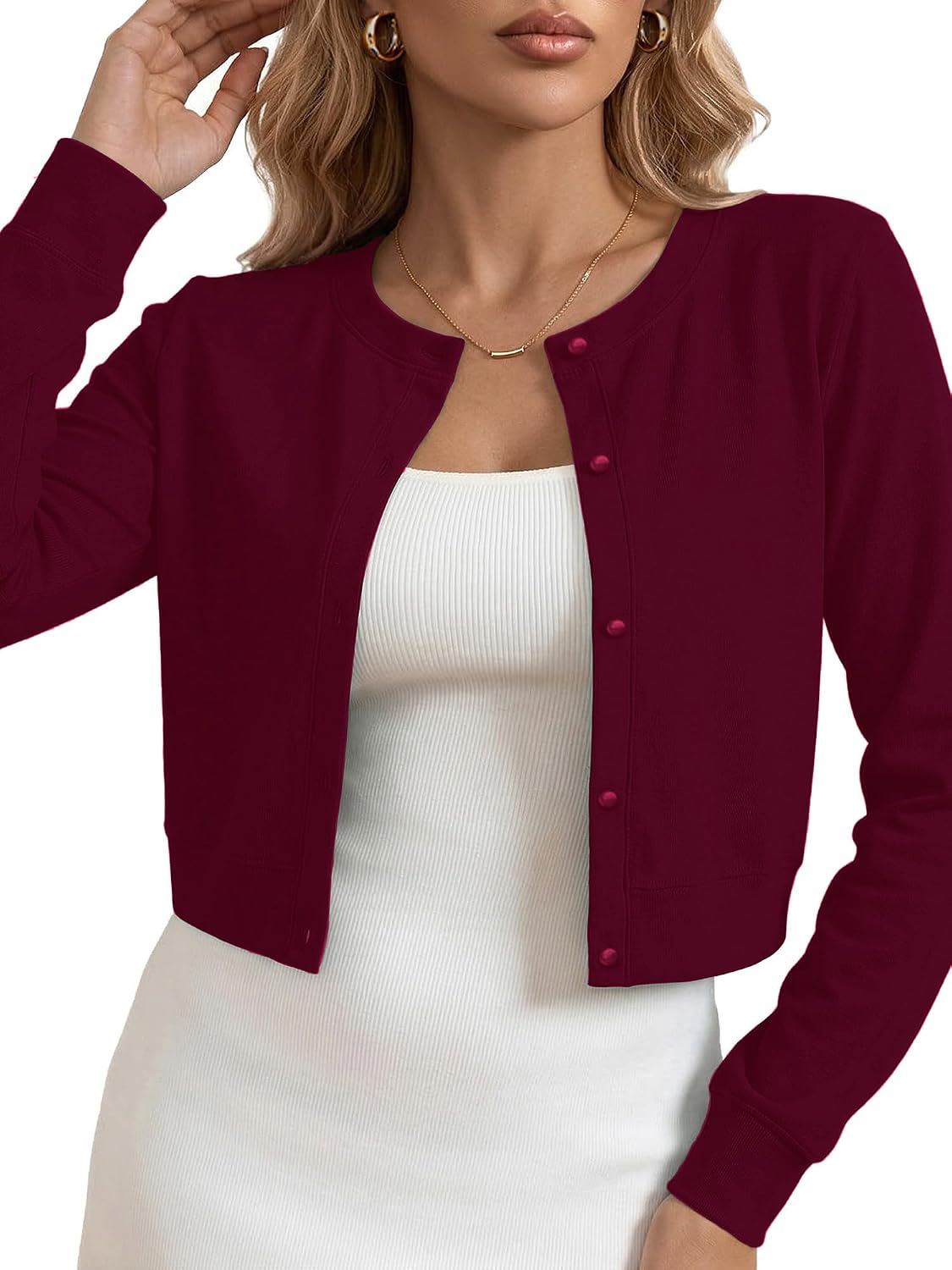 Heymoments Women's Casual Shrugs Lightweight Open Front Cropped Cardigan for Dresses