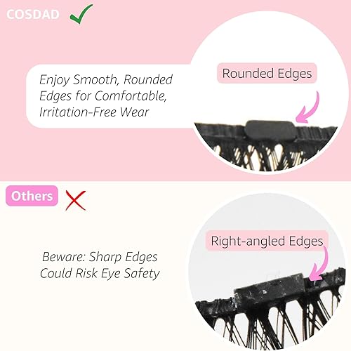 Miniatura 3 de COSDAD Pestañas magnéticas con delineador de ojos, kit de pestañas magnéticas de aspecto natural, pestañas postizas reutilizables con aplicador, no