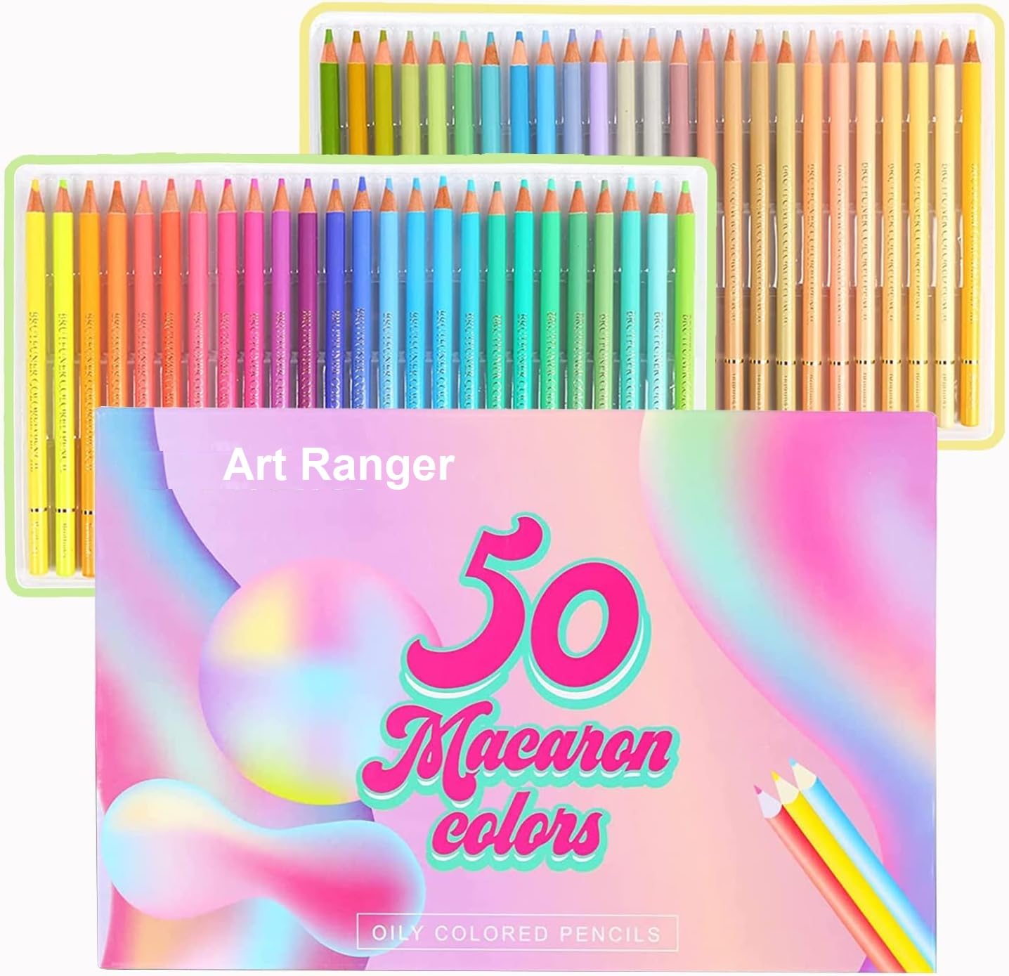 Art Ranger Macaron Pastel Colored Pencils,Set of 50 Colors,Artists Soft Core,Ideal for Drawing Sketching Shading,Coloring Pencils for Adults Kids Beginners