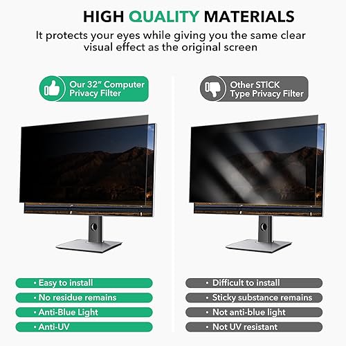 Miniatura 5 de Paquete de 2 pantallas de privacidad de computadora de 24 pulgadas para monitor de pantalla ancha de relación de aspecto 16:9, protección ocular