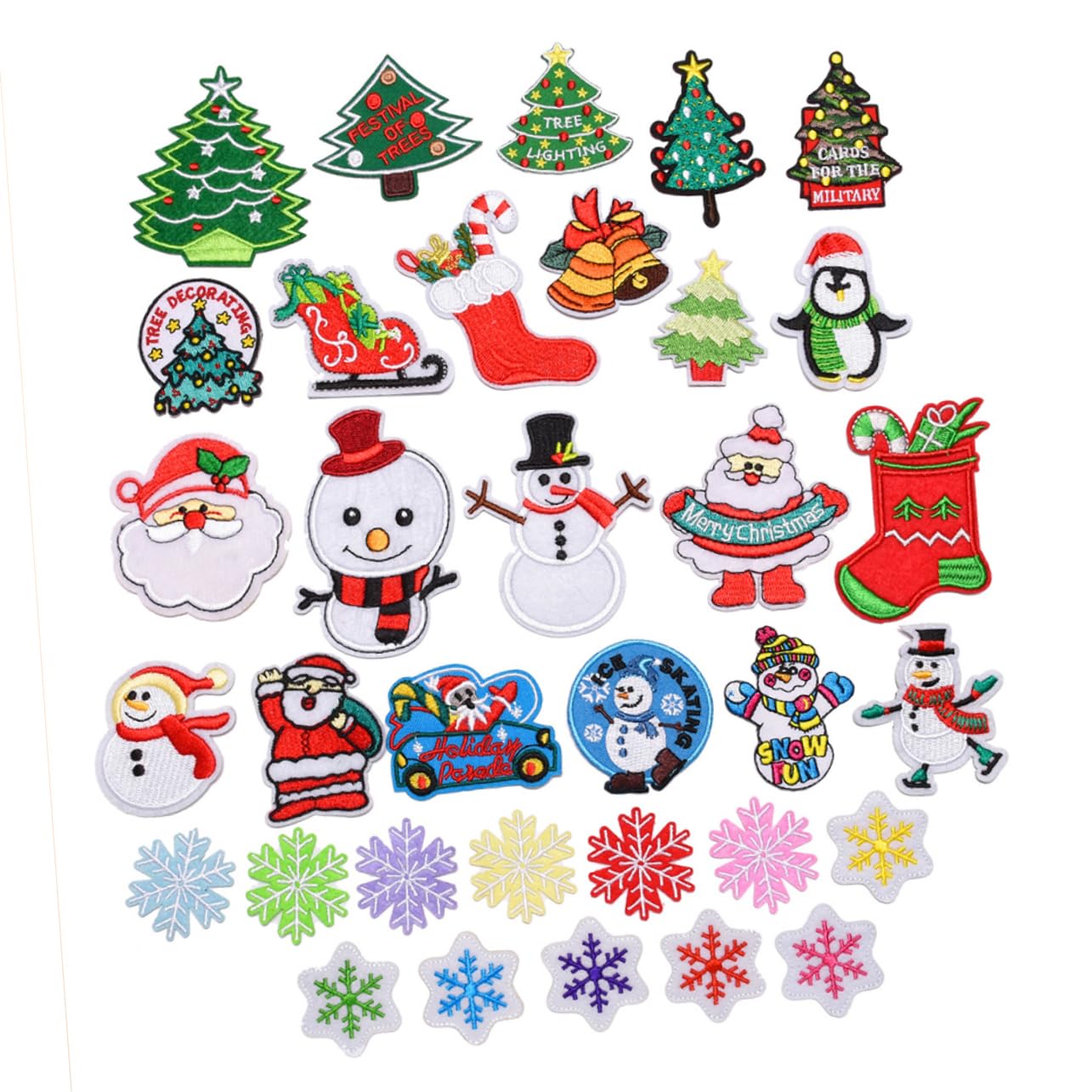 3 Sets Weihnachtliche Stickerei-patches Zum Aufnähen -applikationen Für Kleider Hüte Jeans Reparaturen 34 Stück * 3