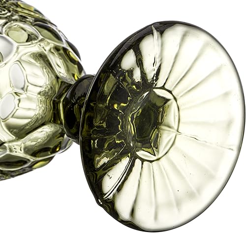 Miniatura 4 de Youeon Paquete de 6 copas de vino, copas de vidrio de agua blanca de 10 onzas, copas de vidrio transparente, diseño en relieve, diseño de diamante,