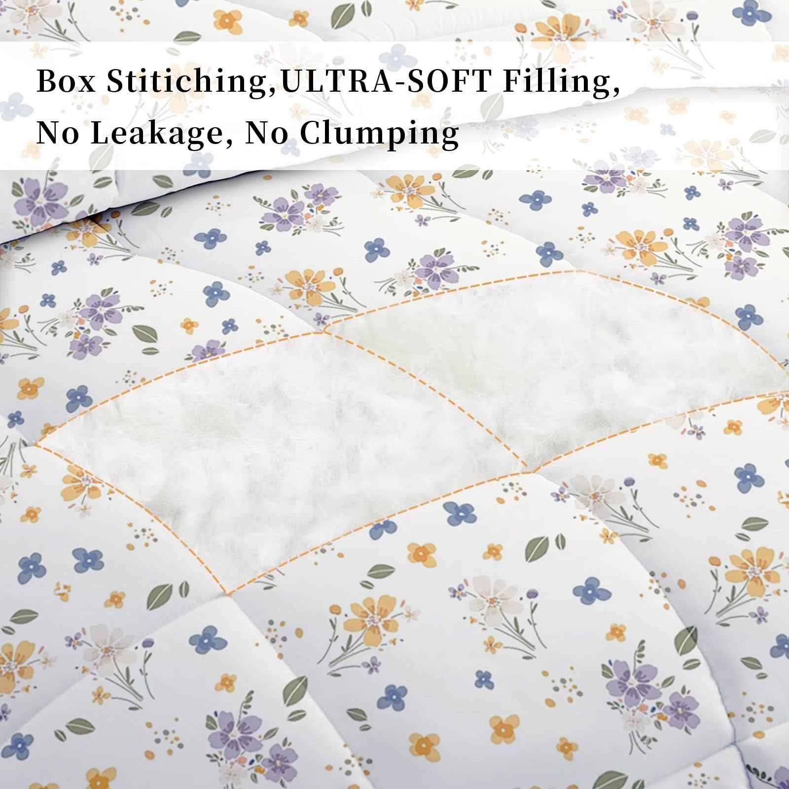 Bunt Pflanzen Blumen Bettdecke Ohne Bezug - Pastoral Blüten Bettdecke 200x220 mit 2 Kissenbezug 80x80 cm - Waschbare Bettdecken Weich für 4 Jahreszeiten Duvet mit Reißverschluss
