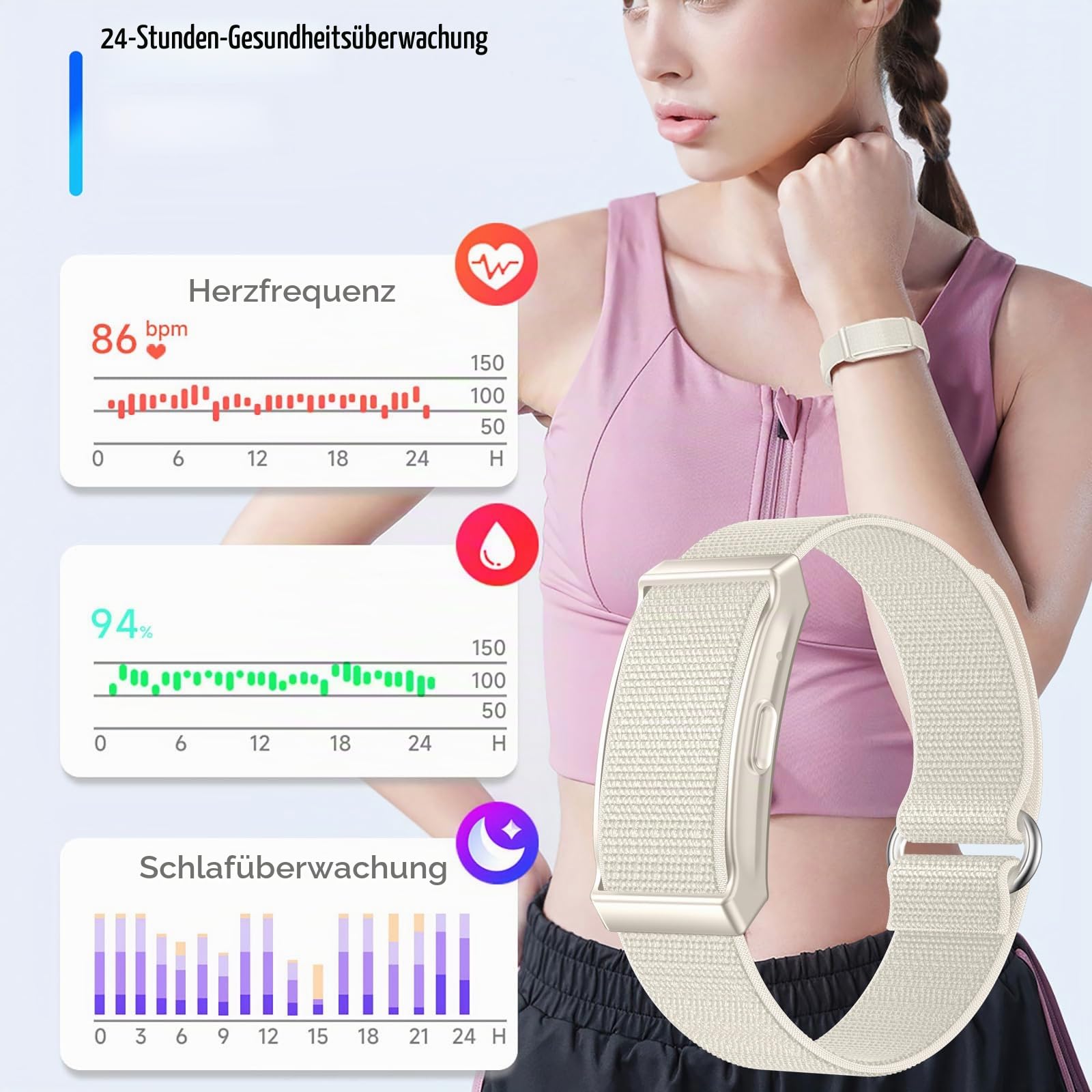 findtime Fitness Tracker Armband ohne Display Pulsuhr Herzfrequen Schlafmonitor 100+ Sportmodi Kalorienzähler IP68 Wasserdicht Fitness Armband iOS Android Schrittzähler Uhr Smartwatch