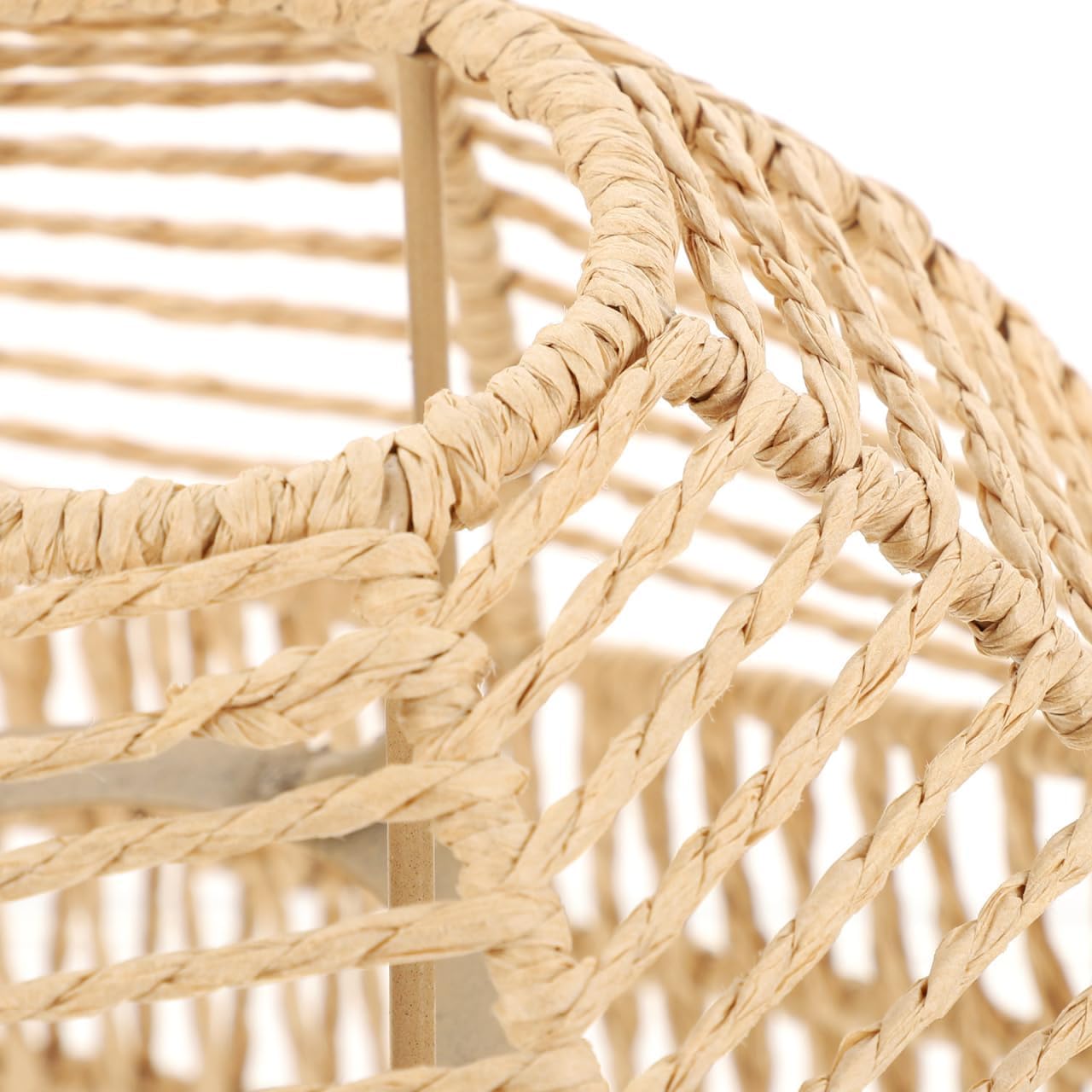 Rattan Lamp Shade, Boho Wicker Woven Pendant Light Lamp Shades Replacement for Chandelier, Floor Table Hanging Light