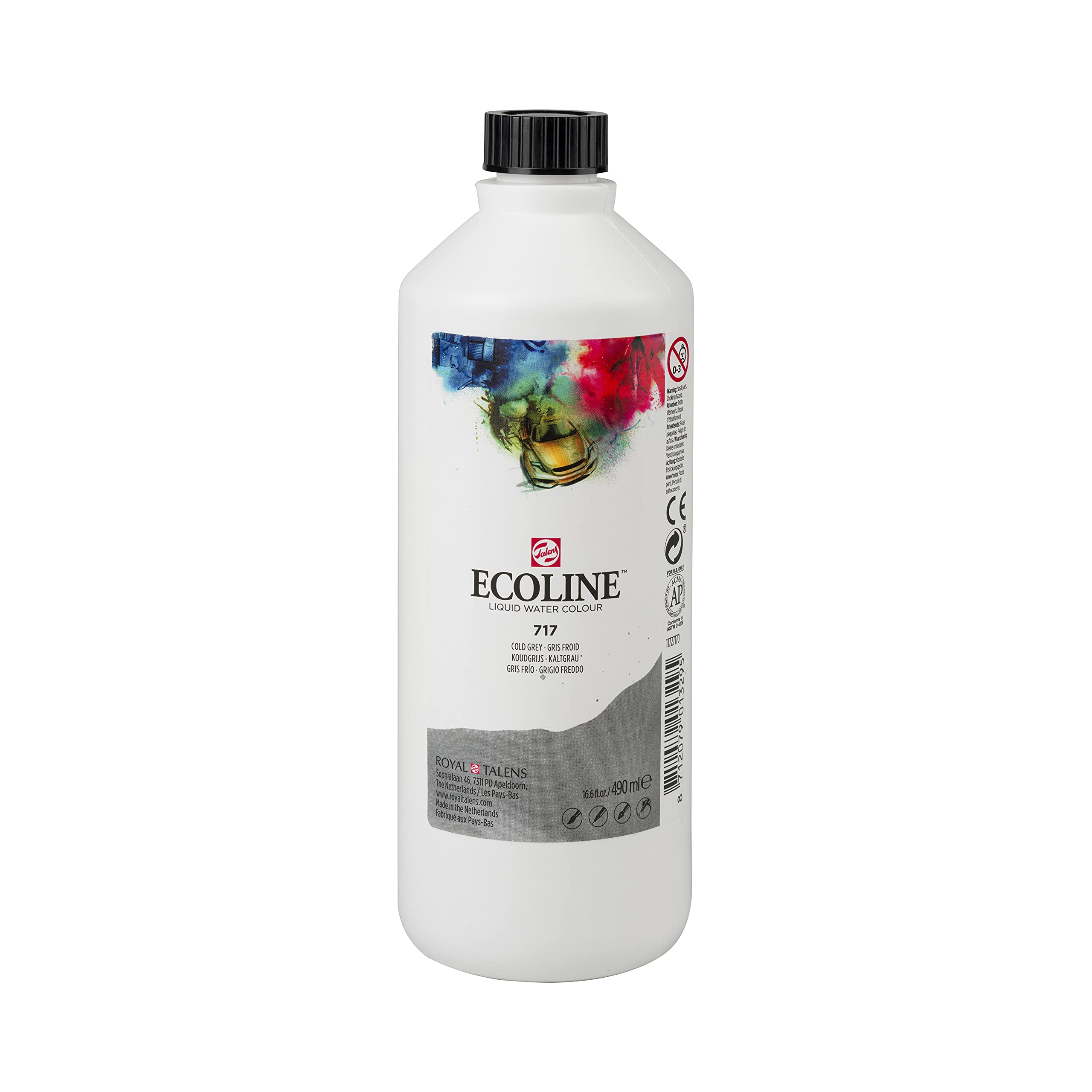 Ecoline Liquid Watercolour Bottle 490 ml Cold grey 717 (11727170)