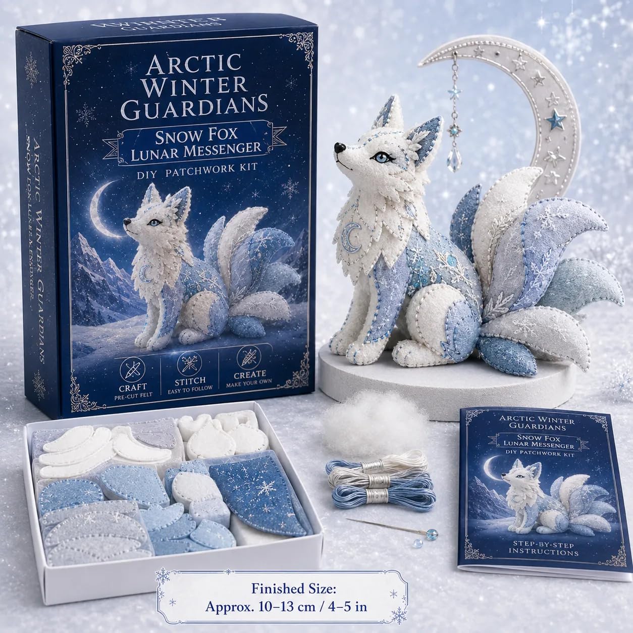 Arctic Winter Guardians zestaw patchworkowy DIY, seria Arctic Winter Series, filcowy zestaw do szycia, fantazyjne rzemiosło dla początkujących, zestaw do majsterkowania do dekoracji domu i dla