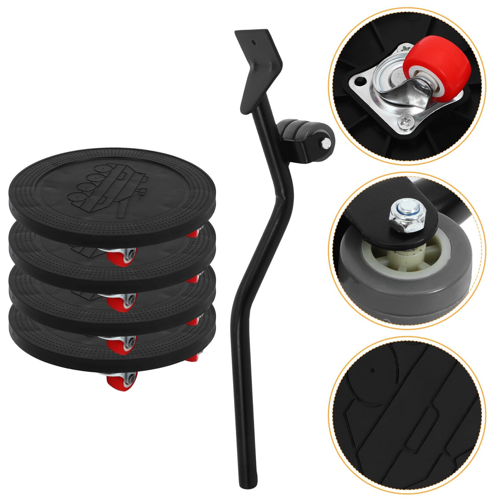 PRETYZOOM Furniture Lift Mover Tool Set, Kit per Spostare Mobili Pesanti in Lega di Alluminio e Gomma, Nero, Portatile, per Case e Magazzini