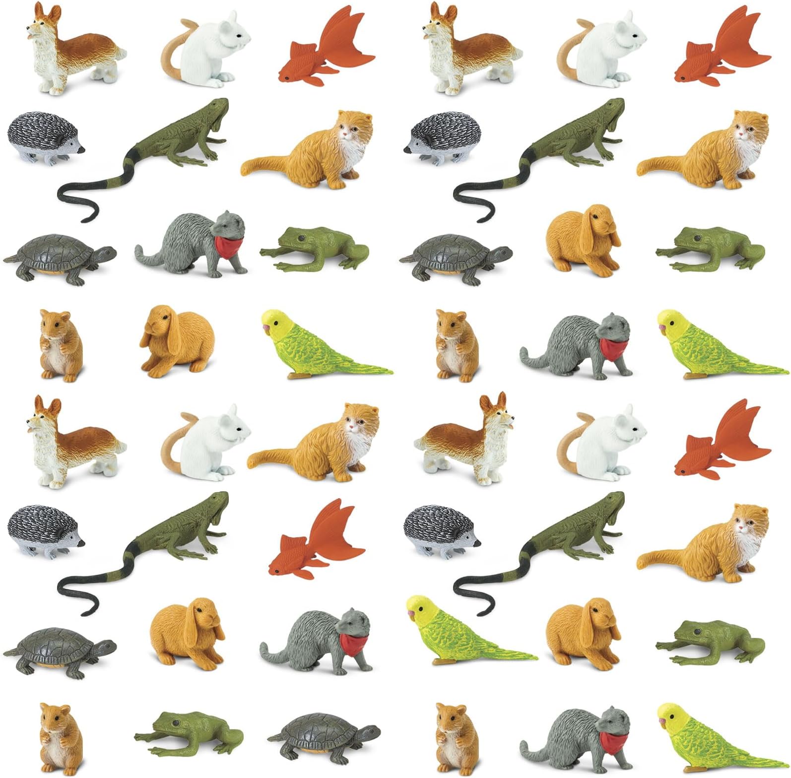 Safari Ltd. Pets Bulk Bag - Set of Miniature Toy Pet Figurines - 48 Piece Collection for Boys, Girls & Kids Age 3+