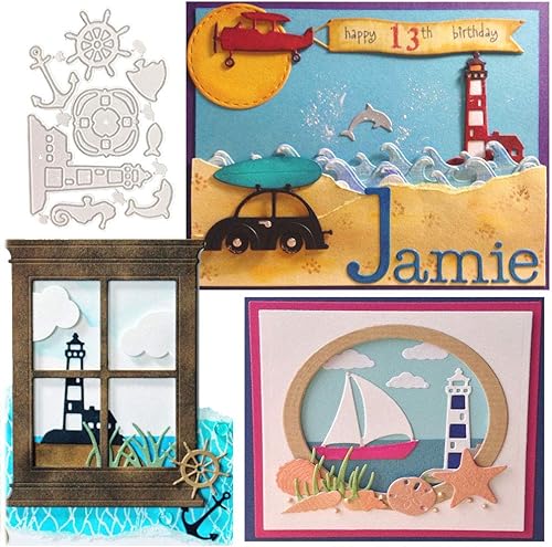 Miniatura 4 de Troqueles de corte de navegación de vaquero para plantillas de metal, herramienta de grabado en relieve, troqueles para hacer tarjetas, álbumes,