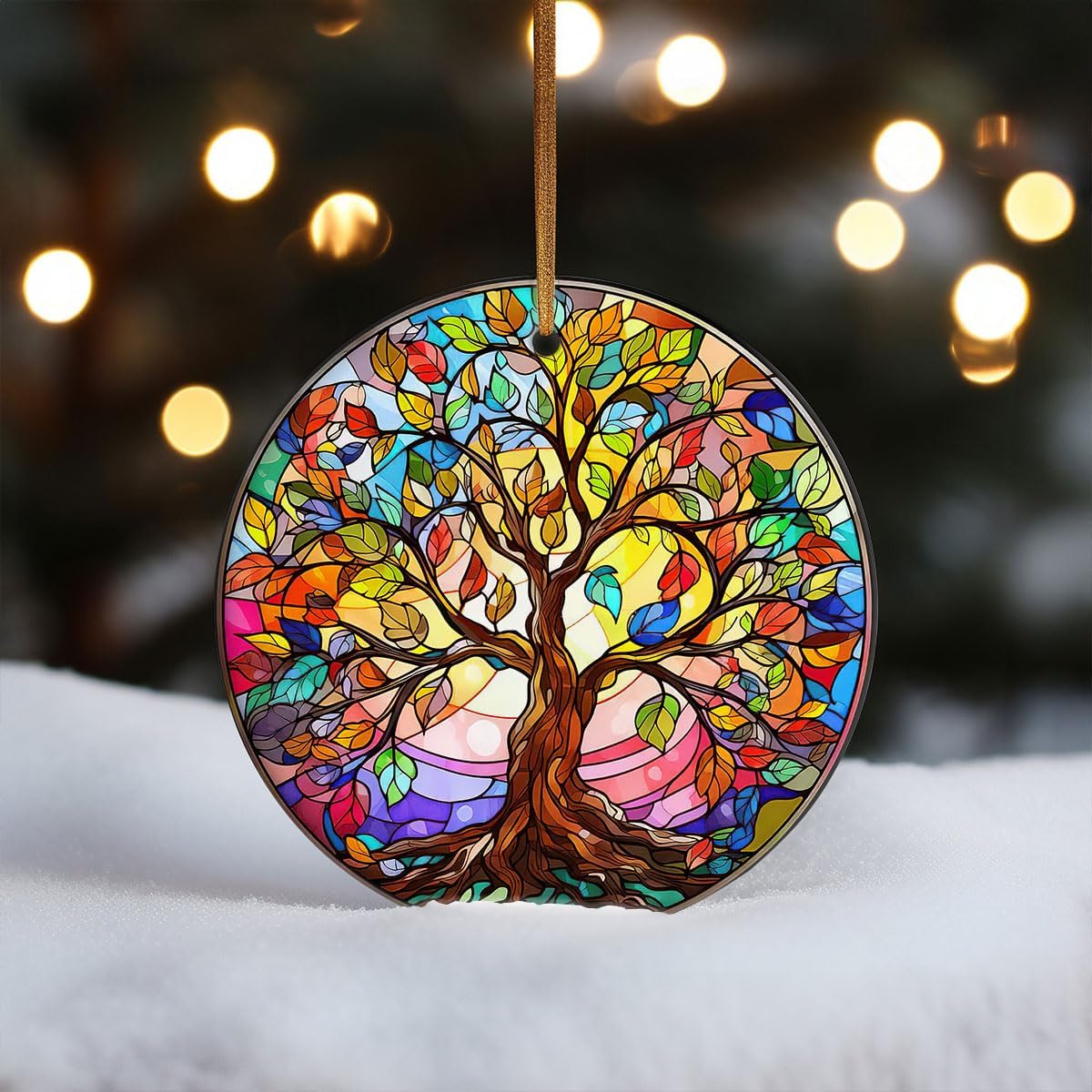 Christmas Ornament - Colorful Tree of Life Ceramic Ornament, Ancient Celtic Christmas Ornament, Family Tree of Life Gift, Inspirational Gift for Any Occasion - Image 5