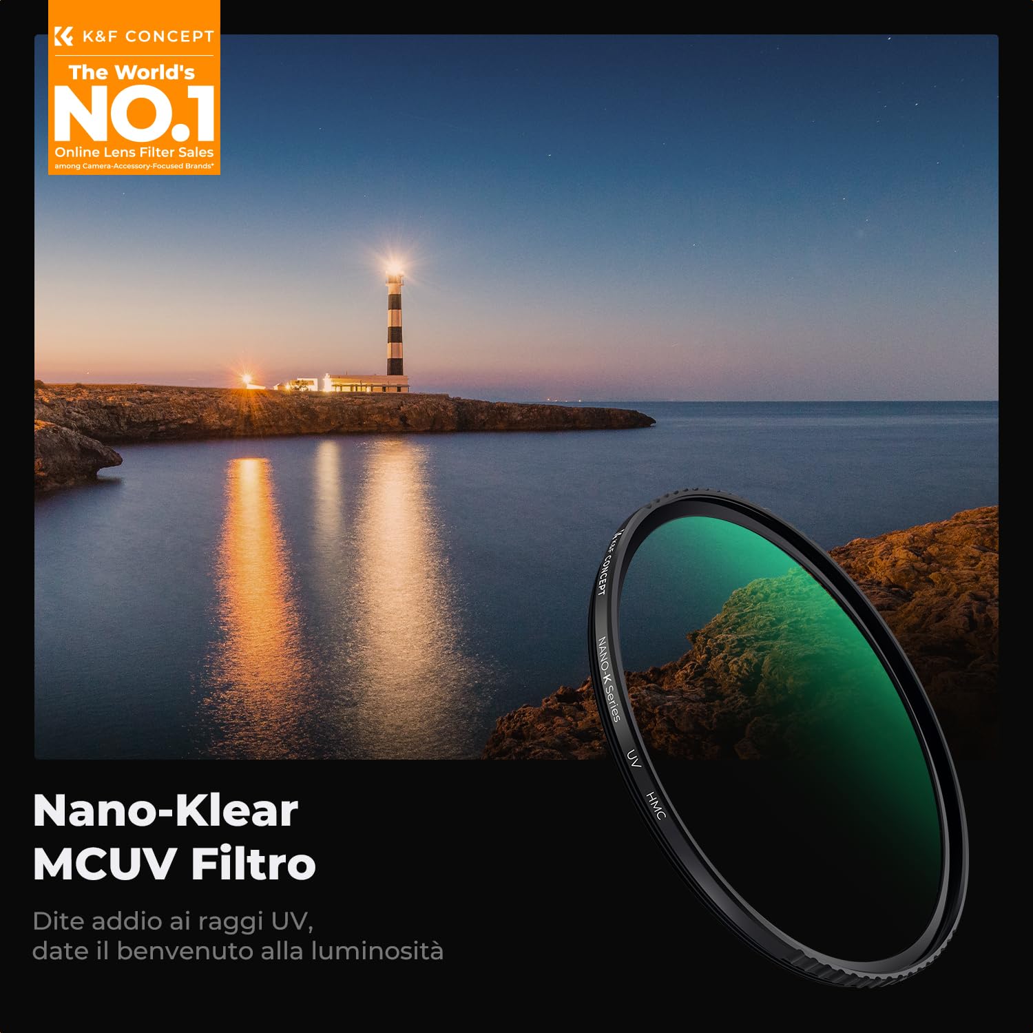 K&F CONCEPT Filtro UV 67 mm Nano-Klear Vetro Ottico con Nano-Rivestimento