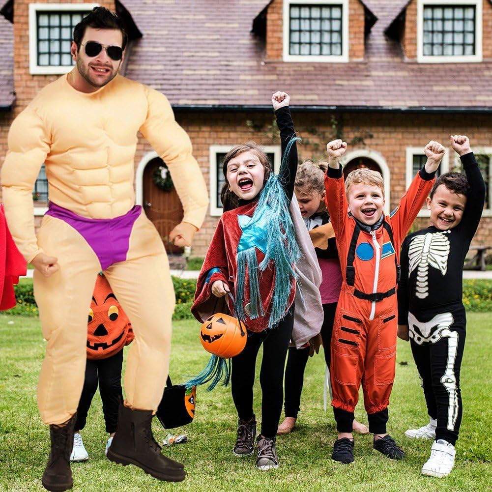 Cosplay Muscle Jumpsuit Adult Muscle Costume Roleplay Funny Bodysuit Muscular Suits for Halloween Carnival Party